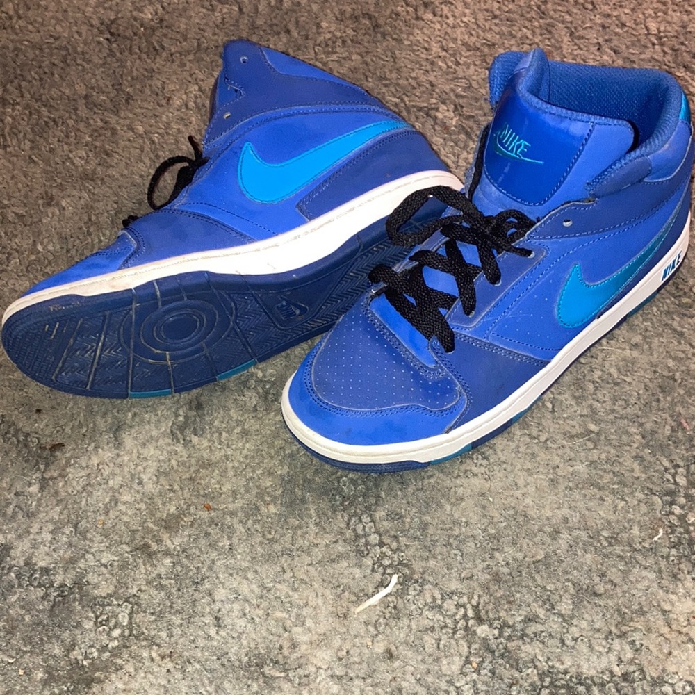 Blue Nike shoes worn only once or twice